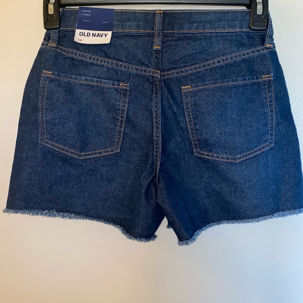 NWT Old Navy Girls Size: 14 High Rise Adjustable Waist Blue Denim Jeans Shorts